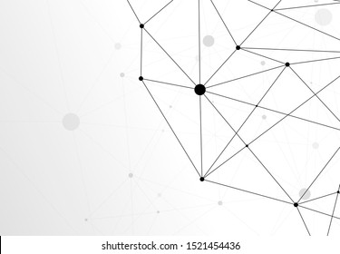 Technology connecting with dots and lines. Digital background polygonal molecule for banner, poster, cover. Geometric triangle science connect. Vector illustration