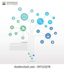 Technology connection concept. Abstract tree. Vector illustration