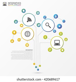 Technology connection concept. Abstract tree. Vector illustration

