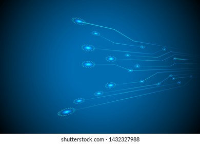 technology connection digital data and big data. technological line abstract background.