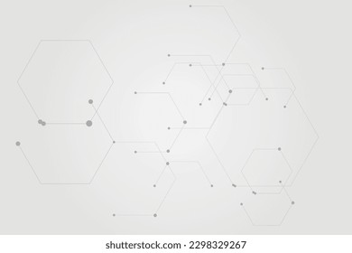  Technology connection digital data and big data concept. Abstract lines and dots connect background vector