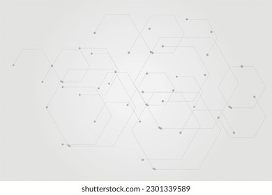  Technology connection digital data and big data concept. Abstract lines and dots connect background vector