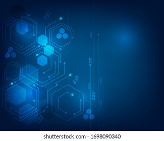  Conexión de tecnología datos digitales.hexahón futurista geométrico.
