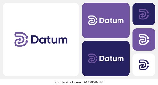 Technology connection geometric initial letter D vector logo design with modern, simple, clean and abstract style.