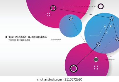 Technology connection illustrator white background