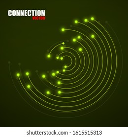 Technology connection logo, abstract sign of line and dots