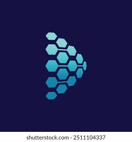 Design de logotipo de tecnologia e conexão com conceito de polígono