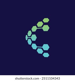 Diseño de logotipo de Tecnología y conexión con concepto de polígono
