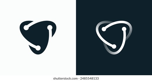 Technology connection triangle vector logo design with modern, simple, clean and abstract style.