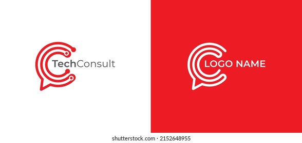 Technology Consultant Logo Concept sign icon symbol Design. Vector illustration logo template 