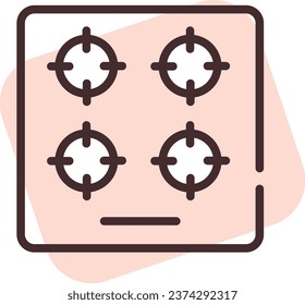 Cocina de tecnología, ilustración o icono, vector sobre fondo blanco.