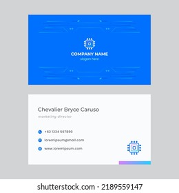 Technology Corporate Blue Business Card