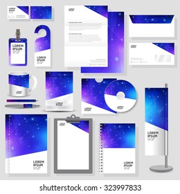 Technology corporate identity template Stationery design set in vector format