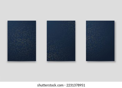 Technology cover background design set. Luxury, gold. Vector tech backdrop for business layout, digital certificate, formal brochure template, network