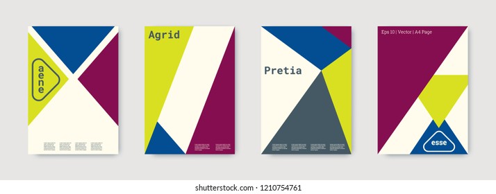 Technology cover design. Minimal vector geometric. Shapes patterns. Triangle design template. Blue, violet, gold, white, bright business concept. Colorful set of vector. Cool technology cover design.