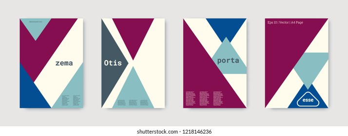 Technology cover design. Minimal vector geometric. Shapes patterns. Triangle design template. Blue, violet, white, bright business concept. Colorful set of vector. Cool technology cover design.