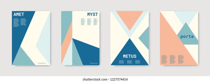 Technology cover design. Minimal vector geometric. Shapes patterns. Triangle design template. Blue, pink, indigo, white, bright business concept. Colorful set of vector. Cool technology cover design.