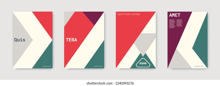 Technology cover design. Minimal vector geometric. Shapes patterns. Triangle design template. Red, violet, green, white, bright business concept. Colorful set of vector. Cool technology cover design.