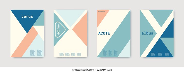 Technology cover design. Minimal vector geometric. Shapes patterns. Triangle design template. Blue, pink, orange, white, bright business concept. Colorful set of vector. Cool technology cover design.