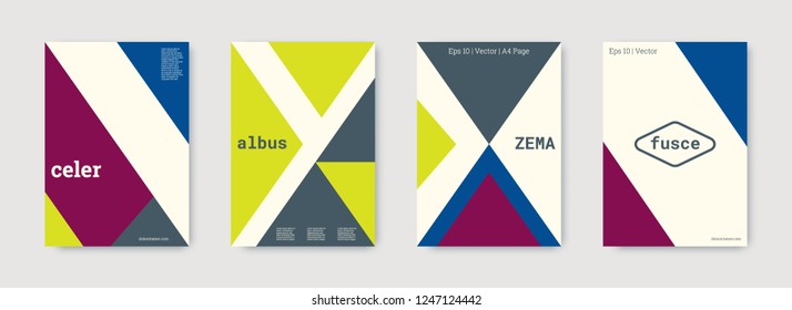 Technology cover design. Minimal vector geometric. Shapes patterns. Triangle design template. Blue, violet, gold, white, bright business concept. Colorful set of vector. Cool technology cover design.