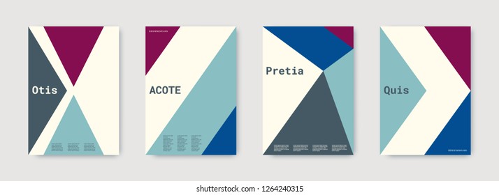 Technology cover design. Minimal vector geometric. Shapes patterns. Triangle design template. Blue, indigo, white, bright business concept. Colorful set of vector. Cool technology cover design.