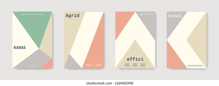 Technology cover design. Minimal vector geometric. Shapes patterns. Triangle design template. Pastel, pink, gold, white, bright business concept. Colorful set of vector. Cool technology cover design.