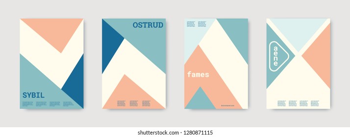 Technology cover design. Minimal vector geometric. Shapes patterns. Triangle design template. Blue, pink, gold, white, bright business concept. Colorful set of vector. Cool technology cover design.