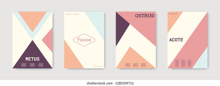 Technology cover design. Minimal vector geometric. Shapes patterns. Triangle design template. Blue, pink, gold, white, bright business concept. Colorful set of vector. Cool technology cover design.