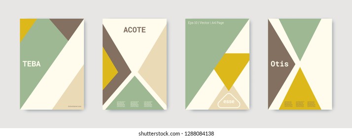 Technology cover design. Minimal vector geometric. Shapes patterns. Triangle design template. Nude, gold, white, bright business concept. Colorful set of vector. Cool technology cover design.
