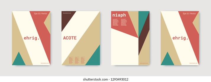 Technology cover design. Minimal vector geometric. Shapes patterns. Triangle design template. Red, gold, green, white, bright business concept. Colorful set of vector. Cool technology cover design.