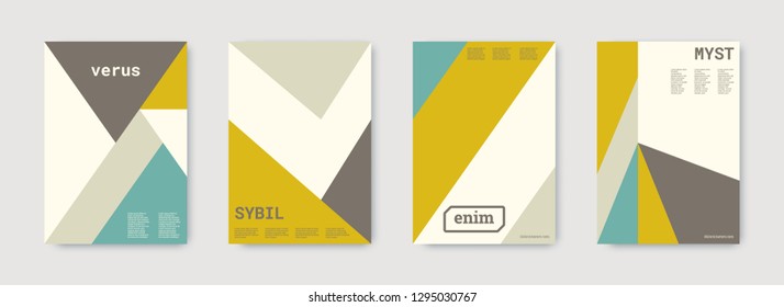 Technology cover design. Minimal vector geometric. Shapes patterns. Triangle design template. Green, gold, white, bright business concept. Colorful set of vector. Cool technology cover design.