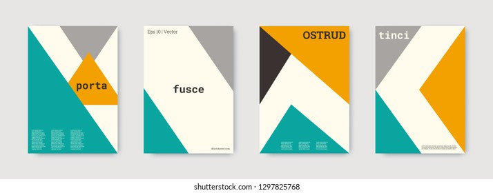 Technology cover design. Minimal vector geometric. Shapes patterns. Triangle design template. Green, gold, white, bright business concept. Colorful set of vector. Cool technology cover design.