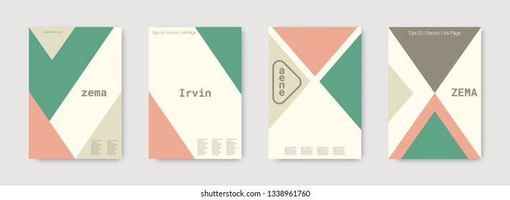Technology cover design. Minimal vector geometric. Shapes patterns. Triangle design template. Pastel, pink, green, white, bright business concept. Colorful set of vector. Cool technology cover design.