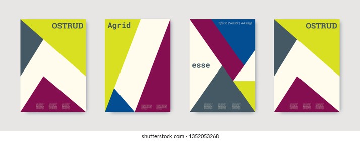 Technology cover design. Minimal vector geometric. Shapes patterns. Triangle design template. Blue, purple, gold, white, bright business concept. Colorful set of vector. Cool technology cover design.