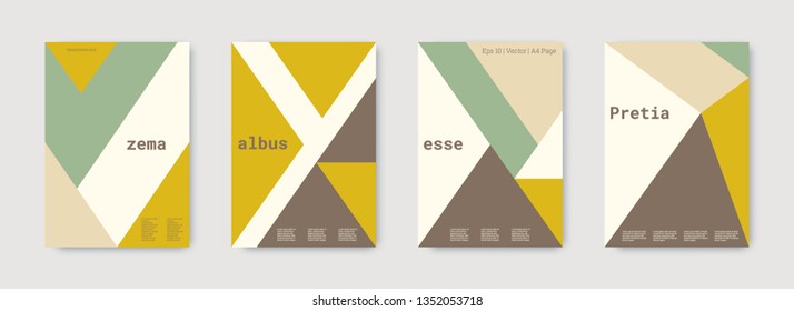 Technology cover design. Minimal vector geometric. Shapes patterns. Triangle design template. Nude, green, gold, white, bright business concept. Colorful set of vector. Cool technology cover design.