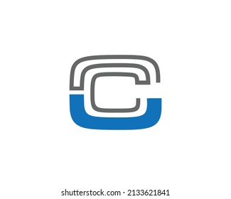 Technology Creative Letter C And CC Logo Icon Design Vector Template Elements.