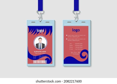 Technology Creative Shape Office Vertical Double-sided ID Card Design Template. Flat Identity Card Design Vector Illustration