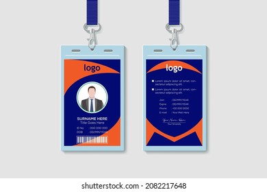 Technology Creative Shape Office Vertical Double-sided ID Card Design Template. Flat Identity Card Design Vector Illustration
