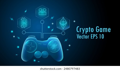 Technology crypto game joystick and reward bitcoin, Ethereum, suitable for mining, airdrop, and staking