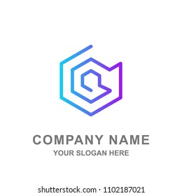 Technology Cube Hexagon Geometric Logo Vector 