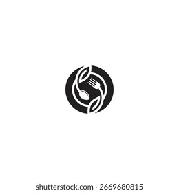 ilusão de logotipo ícone de talheres de tecnologia