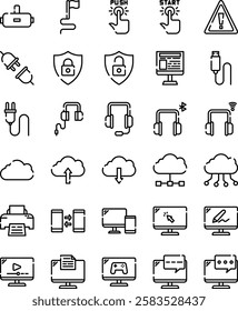 Technology in Cutline Style Icon