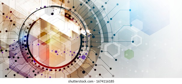 Technology cyber innovation background, idea of global business solution