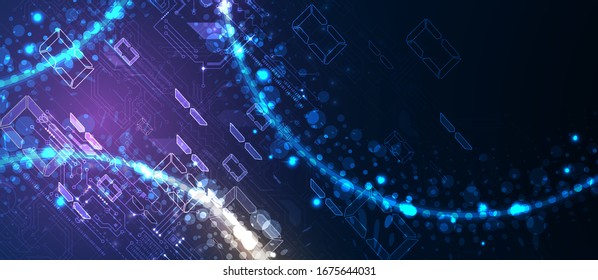 Technology cyber innovation background, idea of global business solution