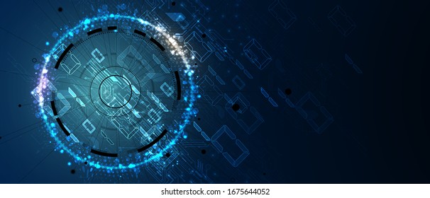 Technology cyber innovation background, idea of global business solution
