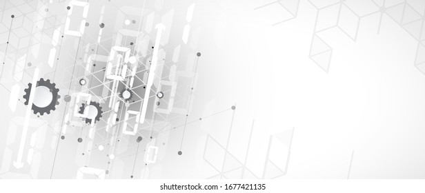 Technology cyber innovation background, idea of global business solution