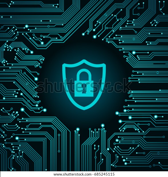 Technology Cyber Security Abstract Vector Background のベクター画像素材 ロイヤリティフリー