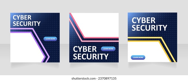 Plantilla de diseño de banners web de tecnología de ciberseguridad. Volante vectorial con espacio de texto. Cartel publicitario con espacio de copia personalizado. Afiche imprimible para publicidad. Calibri, fuentes ariales utilizadas