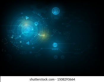 technology cyber space network vector design.