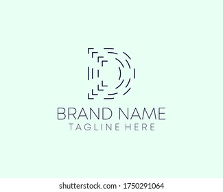 ilustración vectorial del logotipo de la línea d de tecnología 